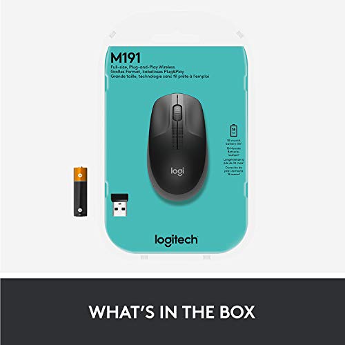 Souris sans fil Logitech M190 grand confort pour le télétravail