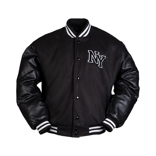 Mil-Tec NY Veste de baseball avec écusson noir, Noir , L