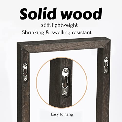 Idee-Home Floating Shelves For Wall, Rustic Square Floating Shelves Set Of 4 Wood Wall Shelves, Hanging Shelves For Wall Decor, Wall Mounted Shelves For Bathroom, Living Room, Kitchen Storage Black #TOP3