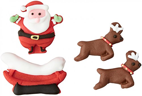 Royal Icing Decorations 4/Pkg-Santa/Sleigh/Reindeer