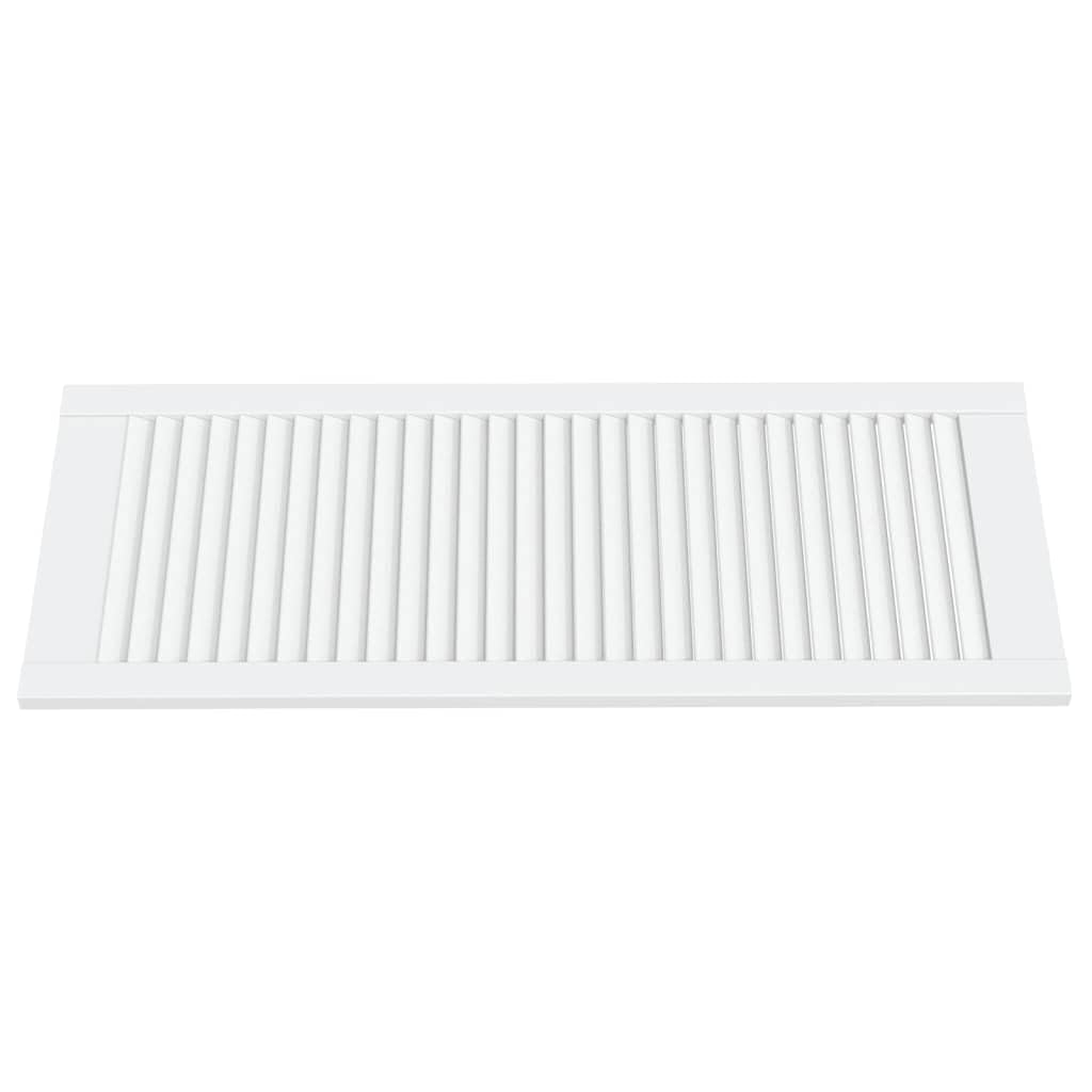 Schranktüren Lamellen-Design 4er Set Weiß, massive Kiefernholz Möbeltür Ersatz 99,3 x 39,4 cm für Küche Bad, mit Luftzirkulation für Schränke