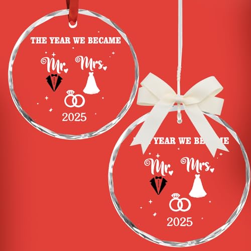Engagement Gifts for Couples - Glass Ornament 2025, Personalized Gifts for Newly Engaged Couples, Happy Engagement Ideas for Her, Bride to Be - Engaged for Her, Friends