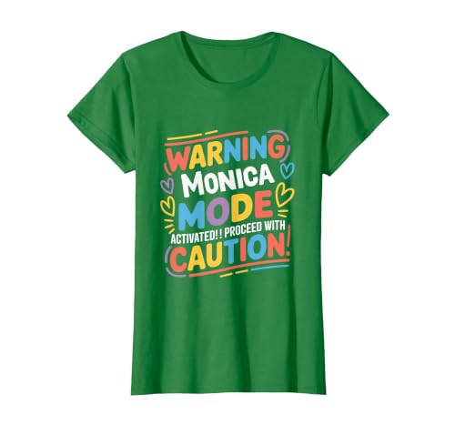 Monica Personalized Name Cute Custom Monica Name T-Shirt, Women, Kelly Green, Small