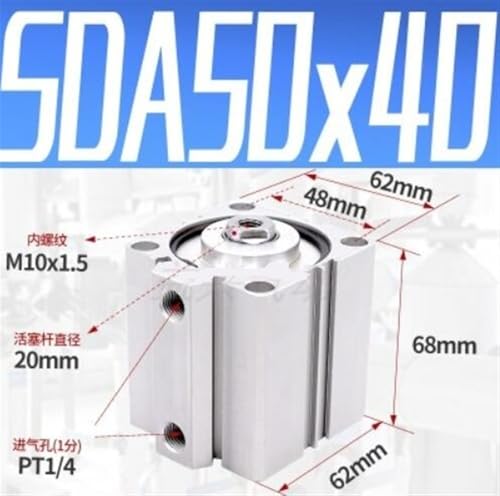 Cilindros neumáticos para maquinaria compacta SDA50 40 de 50 mm de diámetro 3