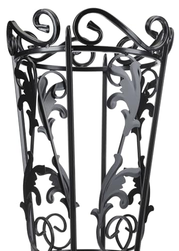 HowHomely Stojak na parasole w stylu vintage, metalowy, czarny, 63 x 32 cm, do dekoracji biura, przedpokoju lub wejścia