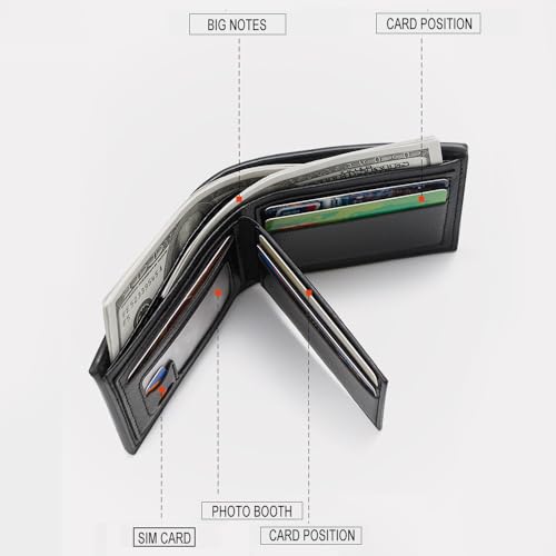 Mens Bifold Wallet Blocking Slim Minimalist Front Pocket - Thin & Stylish with ID Window 14(brown)3