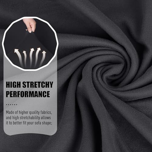 Image of TAOCOCO Recliner Loveseat Covers Stretch Sofa Covers for 2 Seat Large Reclining Couch, 2 Pieces Reclining Loveseat Covers Soft Washable Furniture Protector with Pocket (2 Seater Oversized, Black)