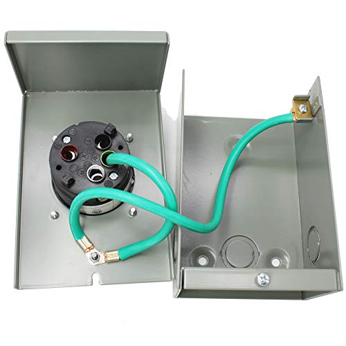 X-Haibei 50 Amp Generator Power Inlet Box NEMA SS 2-50P 125/250 Volt 12500 Watts fit Generator Plug 50 Amp 3 Prong for Outdoor Receptacle, LED Light (50A NEMA SS 2-50P)