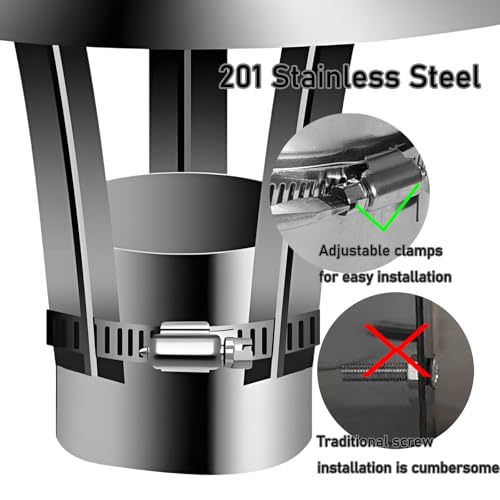 Sombrerete de chimenea de acero inoxidable 201 resistente a la corrosión exterior 4