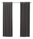 Olivia Rocco Blackout Eyelet Curtains Black Out Thermal Ring Top Curtain Pair Window Treatment Living Room Bedroom, 66" (Width) x 72" (Drop) Charcoal