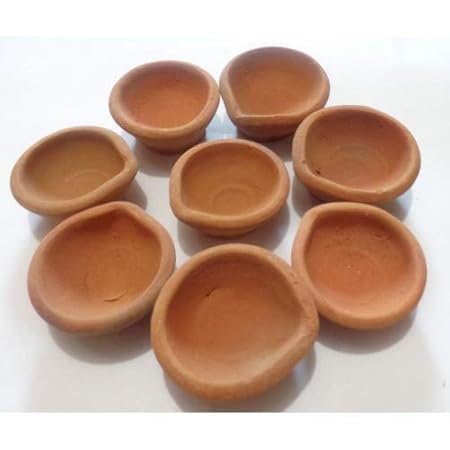 Shakyamuni Terracotta Clay Diya for Puja Mitti Diya for Navratri Home Decoration Eco Friendly Diwali Candle (Pack of 50)
