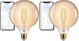 Brennenstuhl Connect WiFi Filament LED Lampe Globe (Vintage Glühbirne kompatibel mit Amazon Alexa und Google Assistant, E27, 470lm, 4,9W, warmweiß 2200K, stufenlos dimmbar, Retro, kostenfreie App)