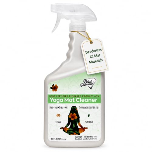 Black Diamond Stoneworks Yoga Mat Spray Cleaner: USDA Certified BIOBASED- Essential Oils Safe for All Type of Materials Exercise Pilates or Workout Mats. (1 quart)