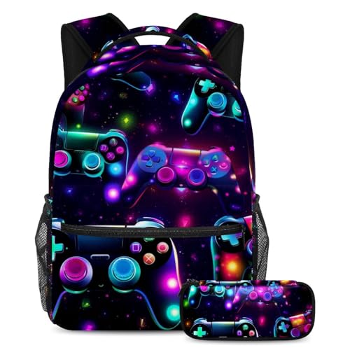 Sac à dos école manette de jeu grand volume idéal pour le collège et les voyages