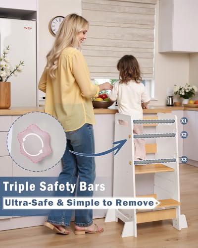 image for Mangohood Toddler Learning Standing Tower, Adjustable Height Kids Kitc