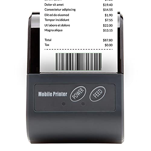 Rongta Mobile Bluetooth Receipt POS Printer Mini Portable Direct Thermal Printers 58MM for Business ESC/POS, Compatible with Android/Windows, DO NOT Support Square/iOS/ipad/iPhone, RPP02N (Black)