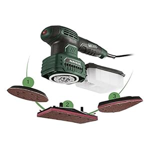 PARKSIDE® 3-in-1 multifunctionele excenterschuurmachine, 200 W, 12000 tpm, medium grit, inclusief 2 schuurplaten, stofzuigadapter, draagtas