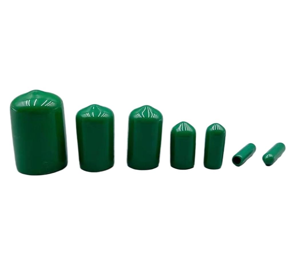 Rubber Pipe Cover,Plug Hole,50pcs 1.5~24mm End Cap Cable Wire Thread Cover Vinyl End Cap Rubber Steel Pole Tube Pipe ProtectingInner Diameter(Green,11mm)