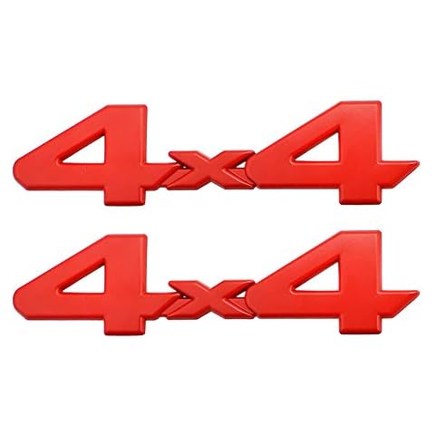 UpAuto 4X4 Emblem Badge 3D Metal Nameplate Sticker for Rear Tailgate 2005-2018 Truck/SUV/Pickup (Red) Cover