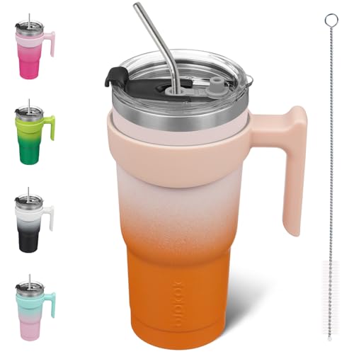 Image of BJPKPK 20 oz Tumbler with Handle & Straw, Insulated Stainless Steel Mug