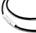 Hamoery Women Men 9mm Leather Cord Chain Necklace Black Braided Rope Stainless Steel Clasp Chain Necklace