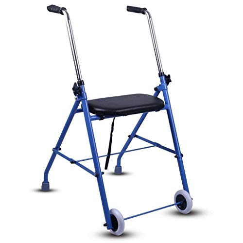 LBZ Walker Aluminum Alloy Folding Walking Frame with Wheeled Walker Aid for Standard