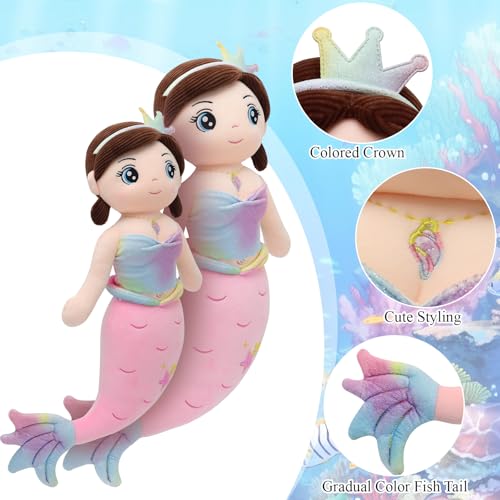 Image of Mermaid Stuffed Animal Plush Pillow Toy 39.in Mermaid Doll Stuffy Plushie Life Size Giant Mermaid Body Pillows Doll for Girls Kids