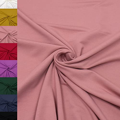 MAGAM-Stoffe Finn Jersey Stoff uni Oeko-Tex Meterware 50cm (07. Altrosa dunkel)