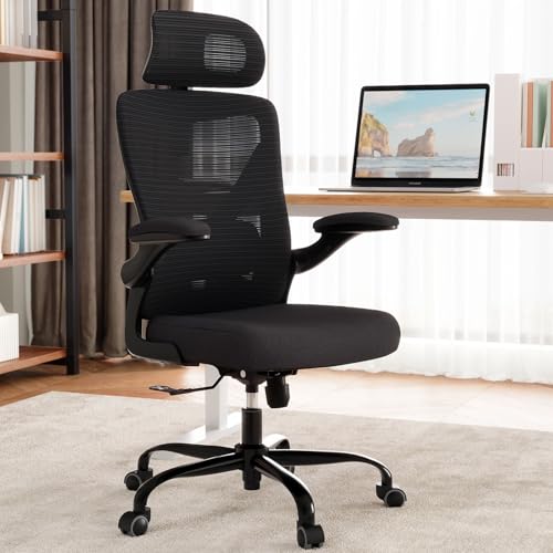 Image of Ergonomic Office Chair - X-Shaped Computer Desk Chair Comfy, Gaming Chair, Office Chair with Lumbar Support, Mesh Office Chairs with Headrests, Desk Chair for Long Hours, Black Silver, Pack of 3