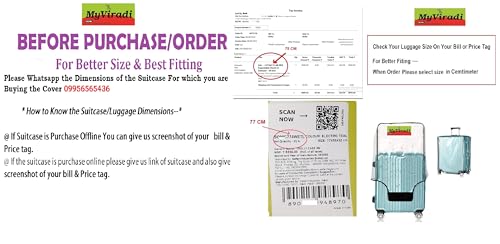 Image of PVC Transparent Luggage Waterproof Cover Suitcase Cover for Aristocate, American Turister, Safari, VIP (for Soft Luggage /Suitcase, 58 CM)