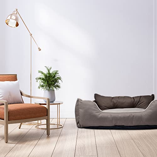United Colors of Benetton. Pets | Hundebett | Braun | Maße 90x70x28 cm | Ergonomisches Bett für Große Hunde | Maschinenwaschbarer Bezug
