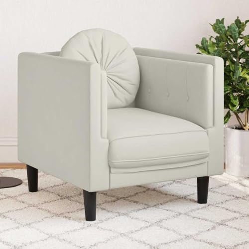 Genérico Sillón con cojín Terciopelo Color Crema,Sofás-372629