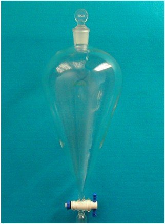 GOWE 2000 ml, 24/29, de cristal embudo separatory, pyriform, PTFE llave de paso, forma de pera, laboratorio cristalería