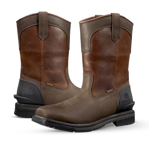 Image of Carhartt Men's Montana 11 inch Wellington Work Boots - Waterproof & Water-Resistant, Steel Toe & Soft Toe, Pull-On Square Toe