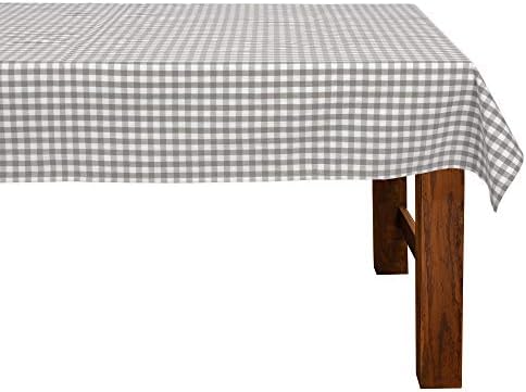 FILU Obrus 140 x 220 cm szary/biały w paski (kolor i rozmiar do wyboru) - wysokiej jakości obrus ze 100% bawełny
