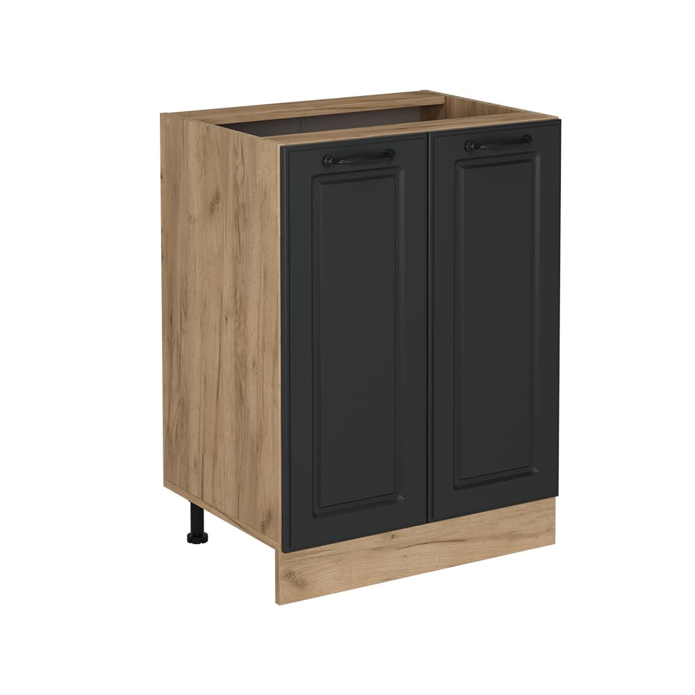 Vicco Kitchen base cabinet "Raul", Anthracite Shaker Style/Golden oak 60 cm — image 1