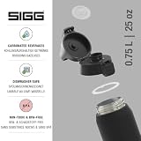 SIGG - Izolowana butelka na napoje – Shield Therm One Black – nadaje się do napojów gazowanych – szczelna – nadaje się do mycia w zmywarce – nie zawiera BPA – 90% stal nierdzewna z recyklingu – czarna