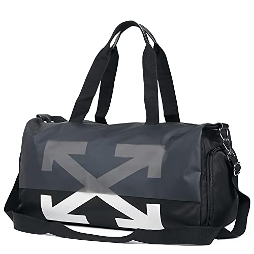 Duffle bag, Gym bag for women and men, Small duffel bags for sports and gyms, Duffle bag with Shoe and Wet Clothes Compartments, Tote bag for a weekend getaway, Carry on bag, Shoulder Bags (Black)