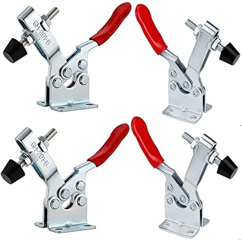 4 pcs Quick Release Toggle Clamp Holding Capacity Hand Tool, Horizontal Heavy Duty Clamp for Jointer Jig, Smoker Lid, Door and Box Case, Adjustable Clamps Latch GH-201B 90Kg/198Lbs Cover