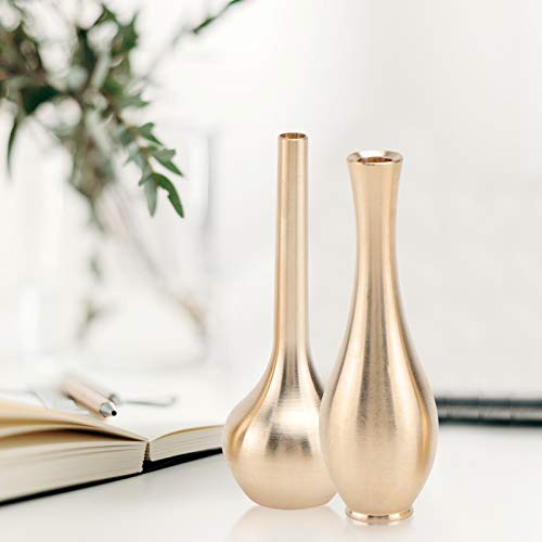 Besportble 4Pcs Single Bud Vase Copper Single Stem Vase Tall Flower Vase Floral Container Centerpiece For Wedding Party Event Home Office Decor #TOP2