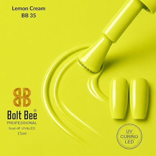 Image of Bolt Bee yellow Color Gel Nail Polish Soak Off UV Gel 15ML DIY at Home Manicure Salon Nail Art