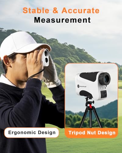 PEAKPULSE Range Finder Golf with Slope 1700 Yards 6X Zoom Angle Measurement Laser Golfing Rangefinders Distance Flag Pole Locked with Vibration Golfer Accessories for Men Women