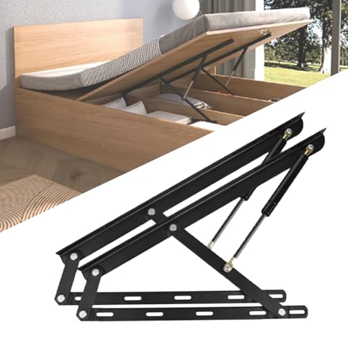 Elevador Hidráulico De Puntal Gas For Cama,Resorte Neumático Plegable,Capacidad Peso 30-90 Kg,para Levantar Almacenamiento, Sofá, Gabinete, Proyecto Bricolaje(Black,106cm/41.7inch)