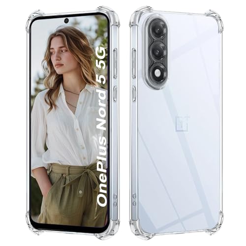 ISOI - Funda Compatible con OnePlus Nord 5 5G, con Parachoques de Airbag a Prueba de Golpes Protección Completa,Carcasa Protectora de Silicona TPU Suave Ultrafino - Transparente