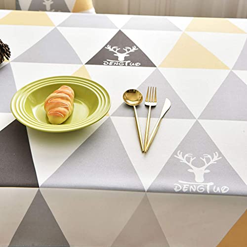 Nappe tissu imperméable géométrique rectangle 135x220 cm pour table basse