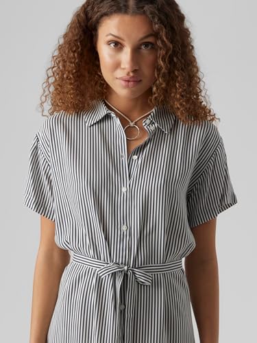 Robe chemisier midi VERO MODA VMBUMPY à manches courtes et ceinture