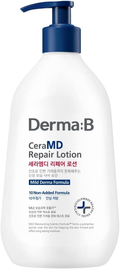 CeraMD Repair Lotion, Unscented Ceramide Panthenol Body Moisturizer, Fragrance Free, 13.52 Fl. Oz., 400ml