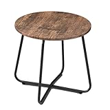 VECELO 17.7 inch Small Round Outdoor Side Table,Patio End Table,Waterproof Wood Table with Weather Resistant...