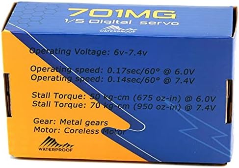 Miniatura 4 de Powerhobby 701MG 1/5 154.3 lbs impermeable de alta velocidad torque Metal Gear 5ta escala RC Servo