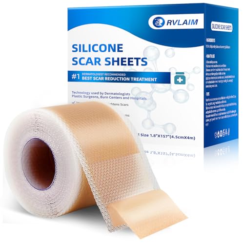 Image of Silicone Scar Sheets, Silicone Scar Tape(1.8 inch x 157 inch Roll 4M), Silicone Scar Sheets for Surgical Scars, Keloid Bump Removal, Stretch Marks Removal, C-Section, Burn et